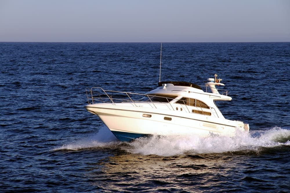 Private yacht sailing in Alicante bay in Spain.